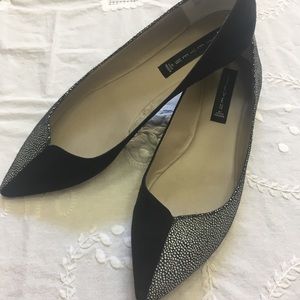 Steven Black Suede & Sparkle Ballet Flat